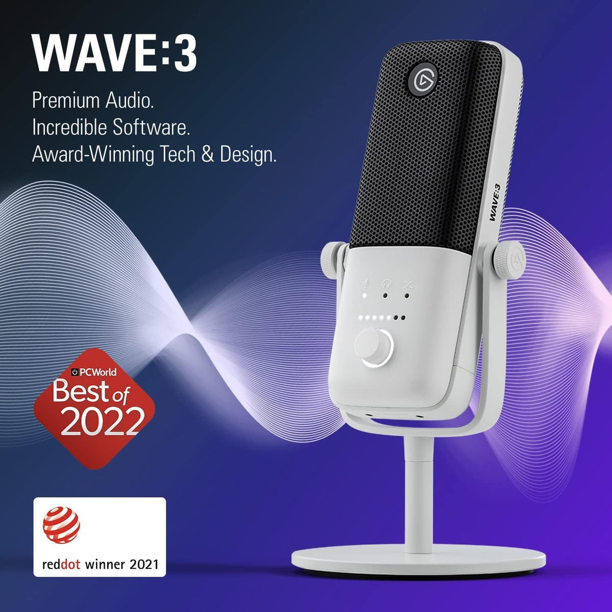 Elgato Wave:3 White USB Condenser Microphone
