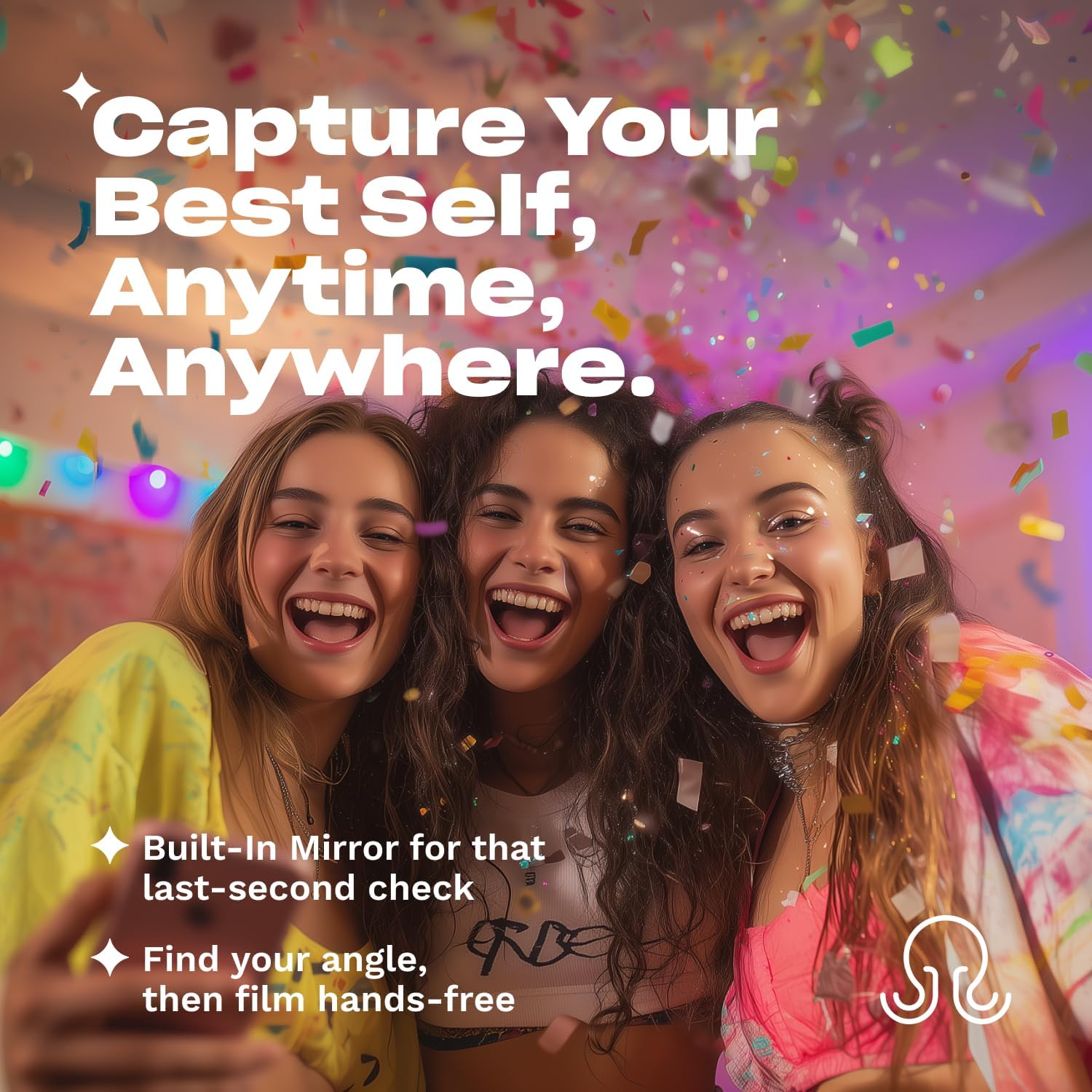 OCTOBUDDY Mirror – Amazon-Exclusive Suction Cup Phone Mount - Silver Swirl