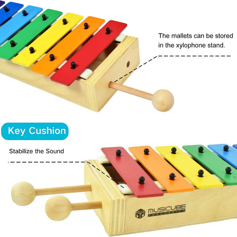 Xylophone for Kids Wood Xylophone with Mallets Orff Music Instrument for Educational& Preschool Learning Baby Percussion Kit with Professional Tuning for Toddlers Gift Choice for Children age