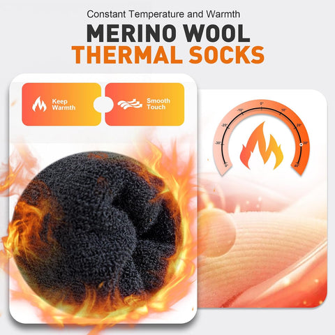 Niorasen Merino Wool Socks for Men & Women, Thermal Winter Crew Warm Socks
