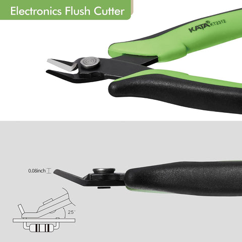 KATA Mini Flush Cutters, 5 Inch Precision Wire Cutter Plier for Electronics