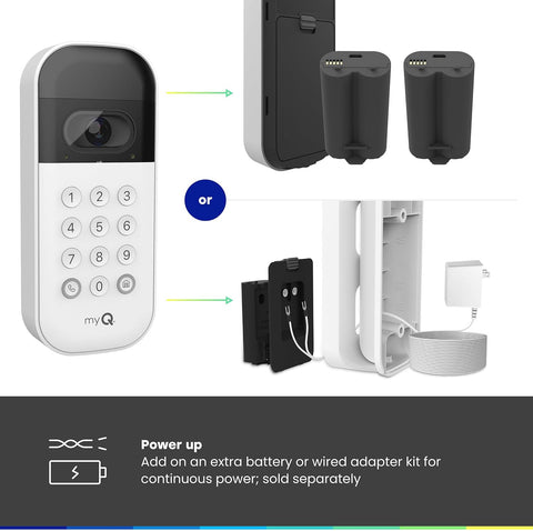 myQ Smart Garage Door Video Keypad with Wide-Angle Camera,Customizable PIN Codes,and Smartphone Control–Take Charge of Your Garage Access Works with Chamberlain, LiftMaster and Craftsman openers,White