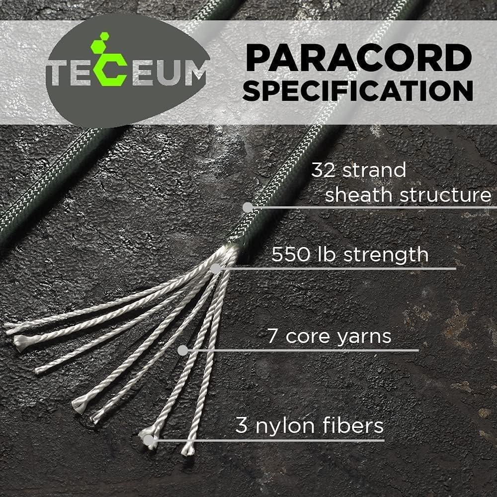 Paracord Rope 550 lb 4mm – Parachute Cord – Utility Camping Rope