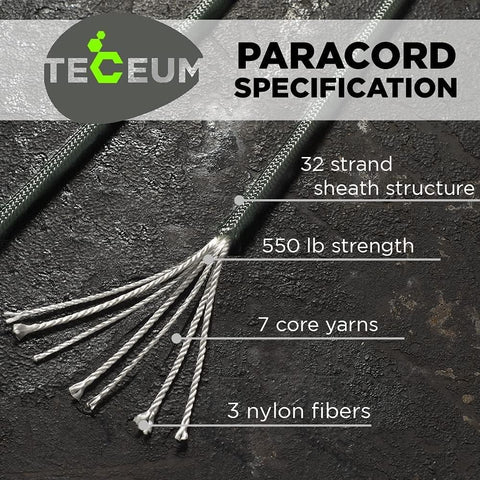 Paracord Rope 550 lb 4mm – Parachute Cord – Utility Camping Rope