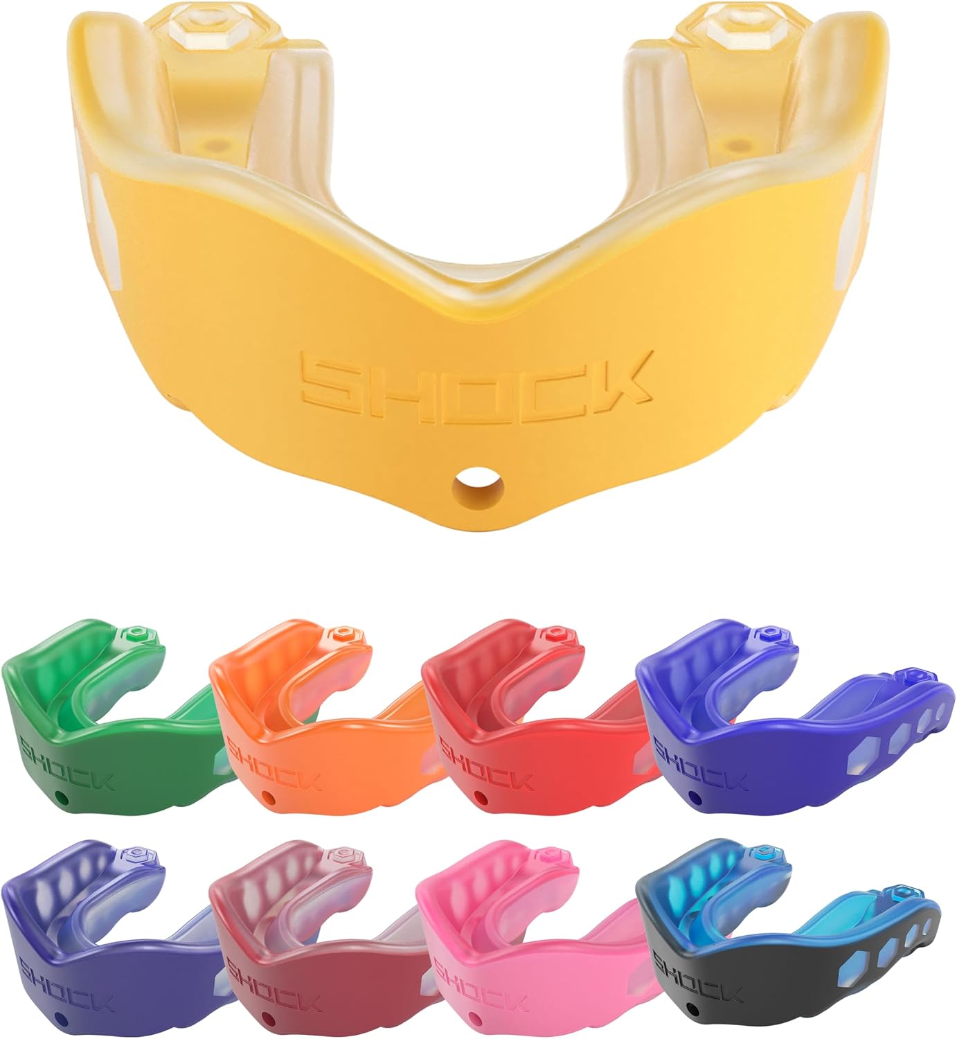 Shock Doctor Mouth Guard Sports, Hockey, Lacrosse, Baseball, Wrestling Moutguard, Gel Max Heavy Duty Protection & Custom Fit, Football Mouth Guard with Strap, Adult & Youth Mouthguard