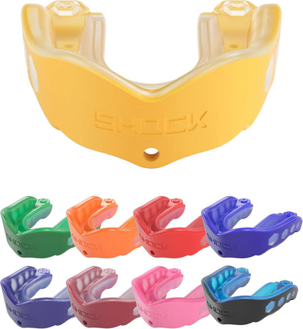 Shock Doctor Mouth Guard Sports, Hockey, Lacrosse, Baseball, Wrestling Moutguard, Gel Max Heavy Duty Protection & Custom Fit, Football Mouth Guard with Strap, Adult & Youth Mouthguard