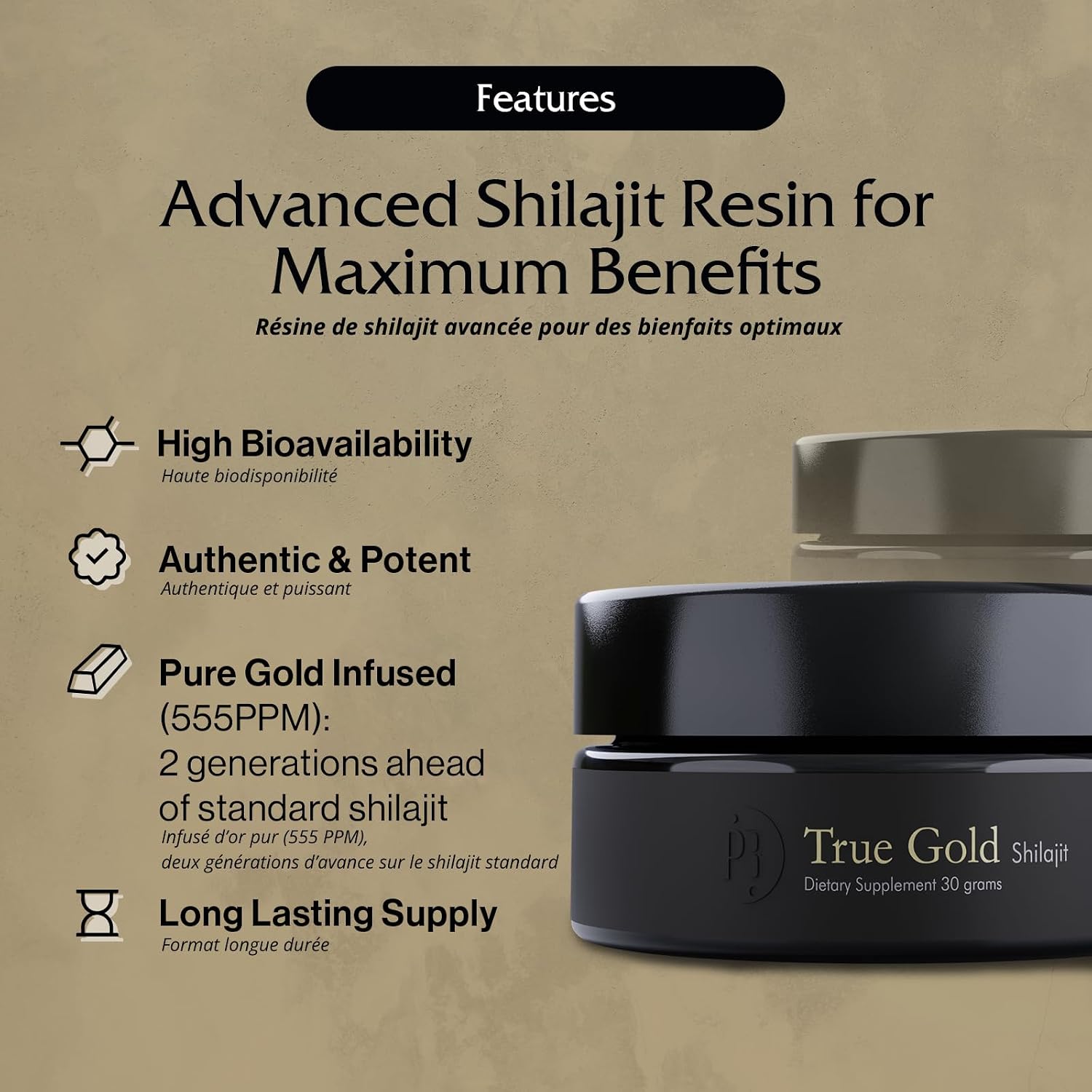 Purblack Pure Shilajit Resin, 85+ Trace Minerals, 60 Servings
