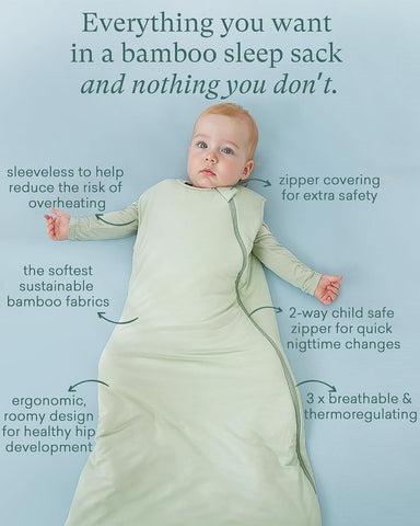PurComfy Supersoft Bamboo Viscose Sleep Sack, 1.0 TOG Baby Sleeping Bag