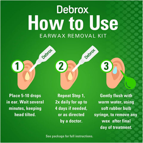 Debrox Ear Wax Removal Kit, Bulb Syringe & 0.5 Fl Oz Removal Ear Drops