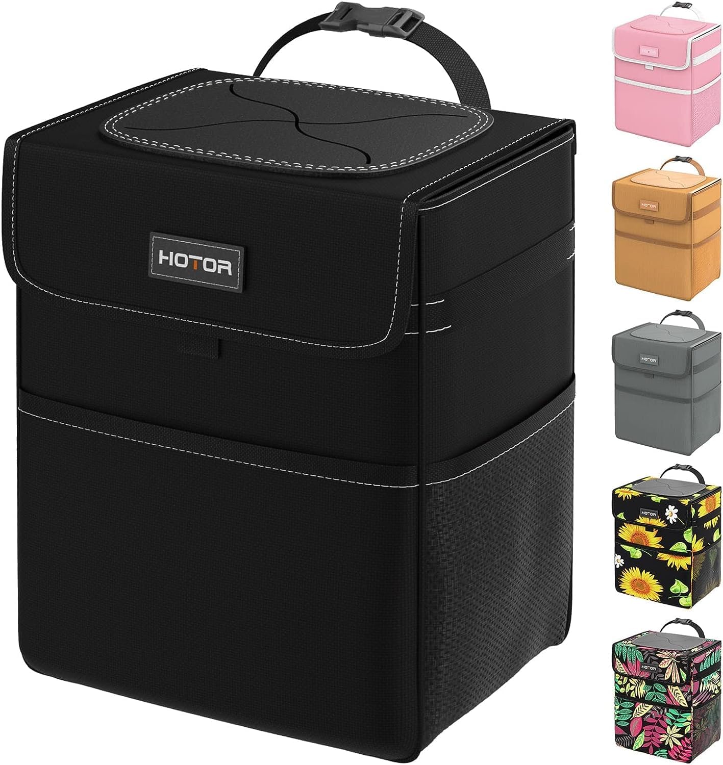 HOTOR Car Trash Can, Leak-Proof Car Organizer, Light Grey, 2-Gallon