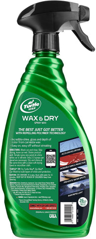 Turtle Wax Wax & Dry Spray Car Wax, 26 oz. 2-Pack with Microfiber Towel