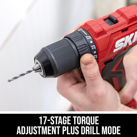 SKIL PWR CORE 20 Brushless 20V 1/2-Inch Drill Driver Kit, Includes 2.0 Ah Battery and Charger - DL6280B-10