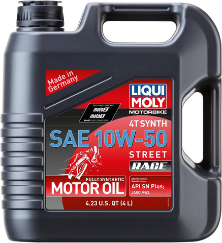 Liqui Moly Motorbike 4T Synth SAE 10W-50 Street Race | 4 L | 4-Stroke Oil | SKU: 20068