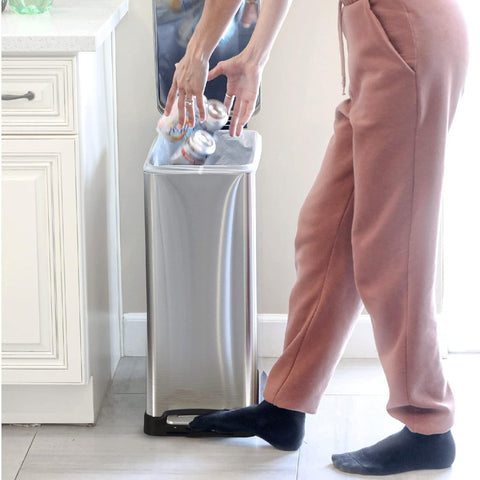 Home Zone Living 12 Gallon Kitchen Trash Can with Slim Fit Design