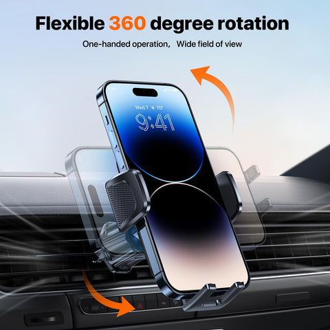 Miracase Phone Holders for Your Car with Metal Hook Clip, Air Vent Cell Phone Car Mount, Universal Automobile Cradle Compatible with iPhone Android and All Smartphones