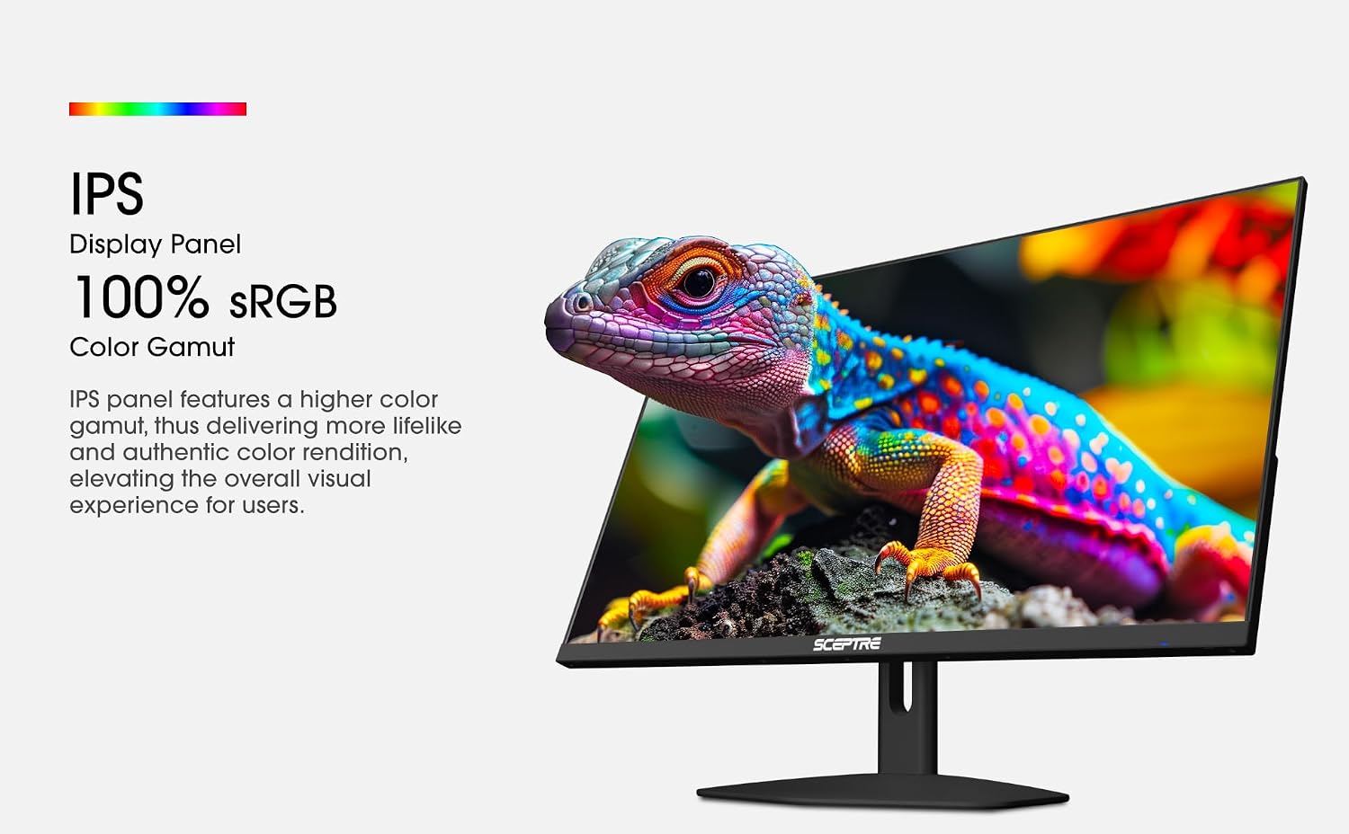Sceptre New IPS 27-inch Prime Gaming Monitor 100Hz DP HDMI USB Type C, Build-in Speakers Machine Black 2026 (E275W-FP100T Series)