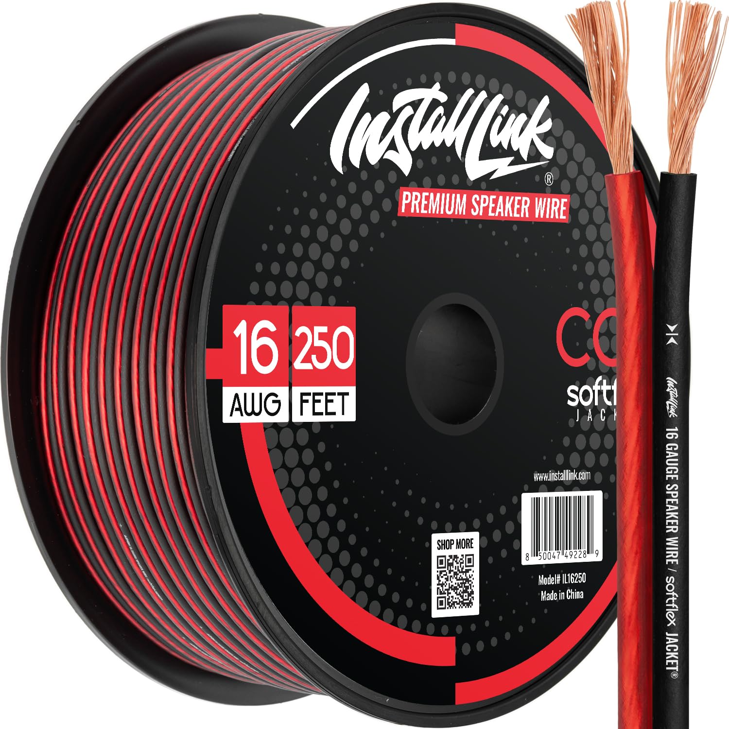 Install Link 16 AWG Gauge Speaker Wire (250 Feet) Car or Home Theater (CCA)
