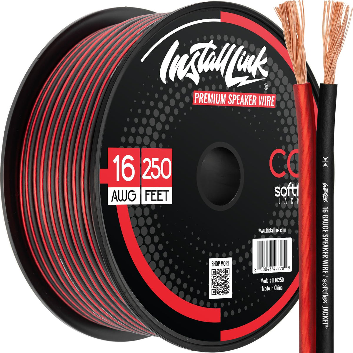 Install Link 16 AWG Gauge Speaker Wire (250 Feet) Car or Home Theater (CCA)