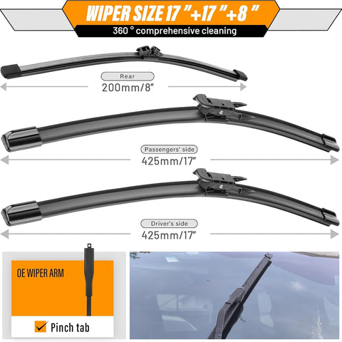 AUTOBOO Windshield Wiper Blade Replacement for Ford Bronco 2021-2025