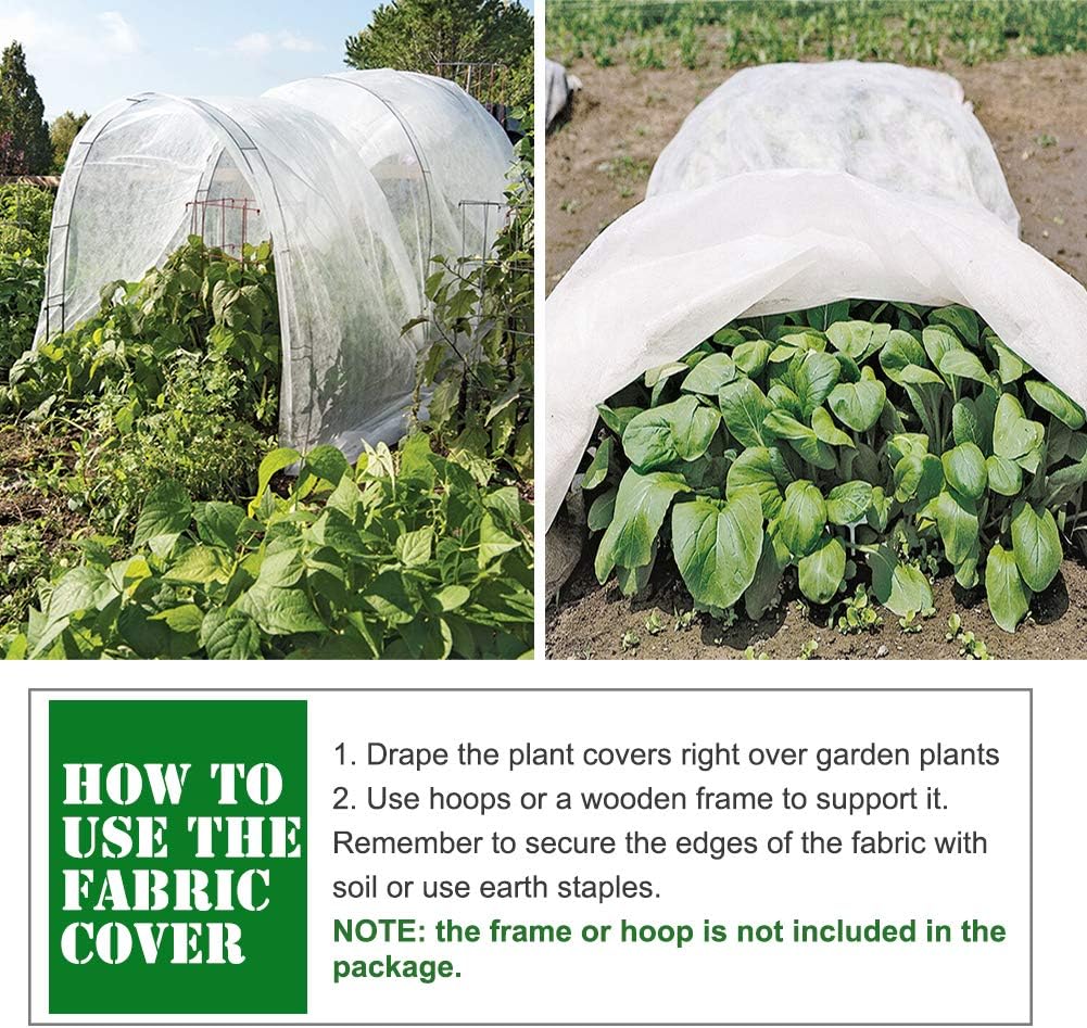 Plant Covers Freeze Protection 10 ft x 30 ft Floating Row Cover 1.5oz/yd² Garden Fabric Plant Cover for Winter Frost/Sun Pest Protection (10FT X 30FT)