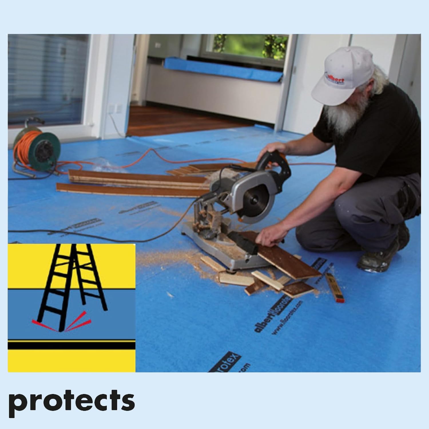 Albert Floorotex Blue All Purpose Temporary Floor Protection - 280 sqft (40" x 84') Roll