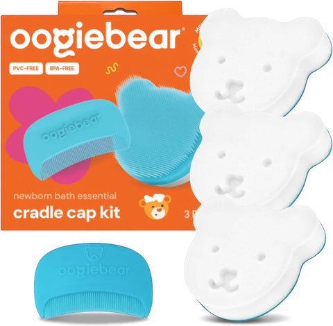 oogiebear Cradle Cap Brush Kit, 5 Piece, Includes 2 Replacement Sponges