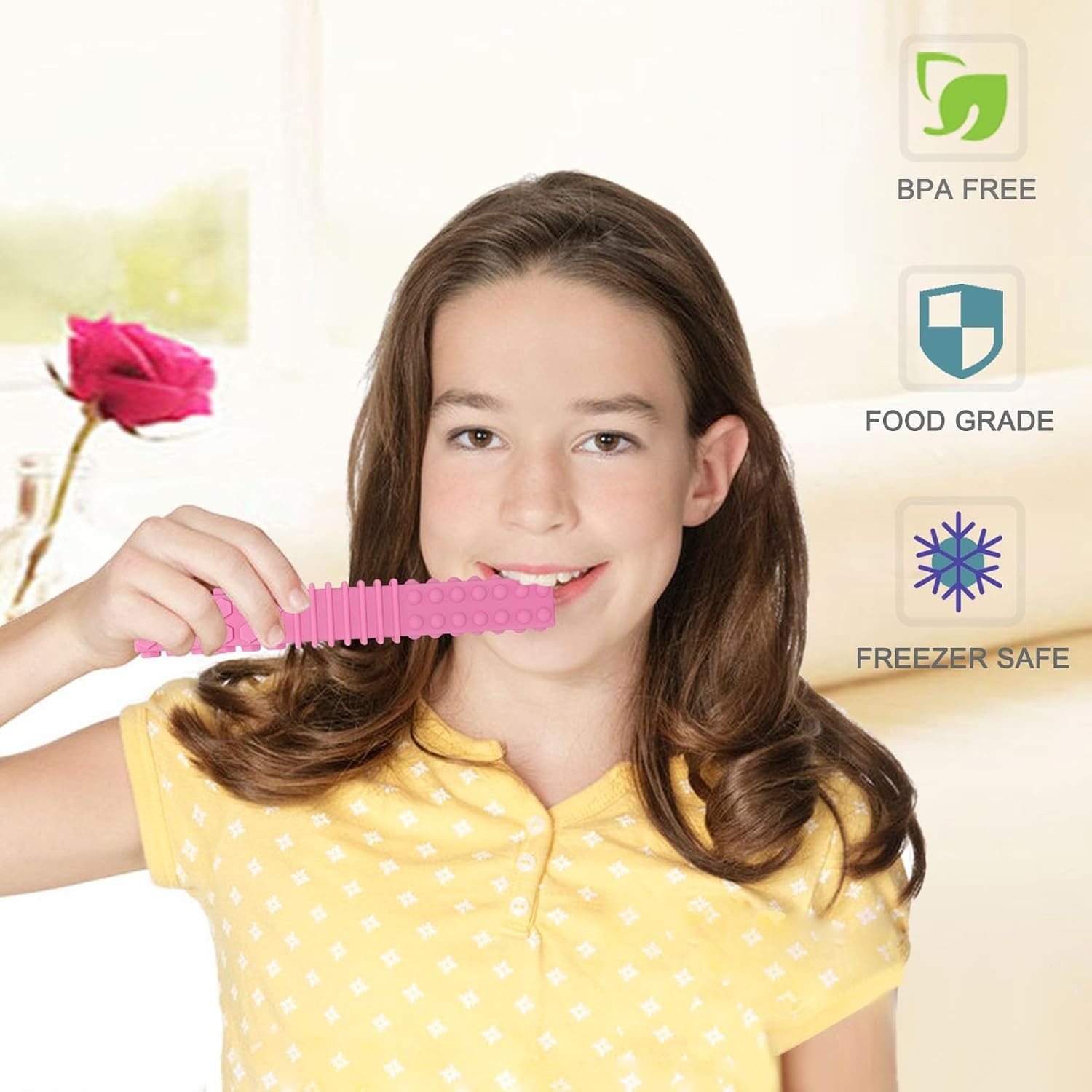 Sensory Chew Toys for Autistic Children, 4 Pack Silicone Chew Tube Teething Sticks Toys for Autism, ADHD, SPD, Chewies with Special Needs, Oral Motor Chewy Tool for Sensory Kids Chewer