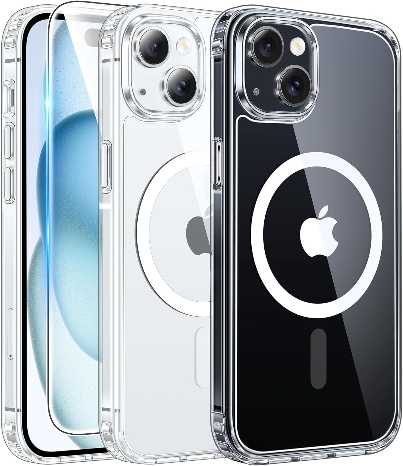 FNTCASE for iPhone 15/14/13 Case Compatible with Magsafe Clear Phonecase