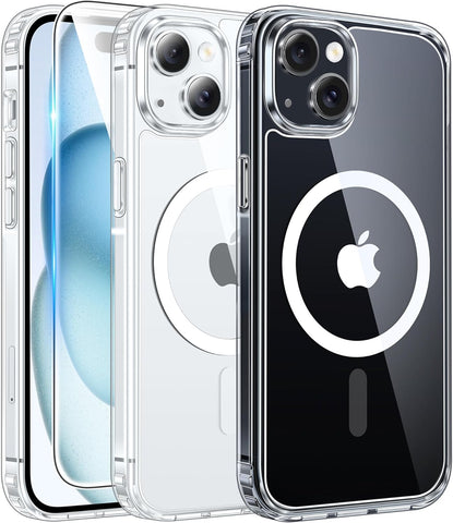 FNTCASE for iPhone 15/14/13 Case Compatible with Magsafe Clear Phonecase