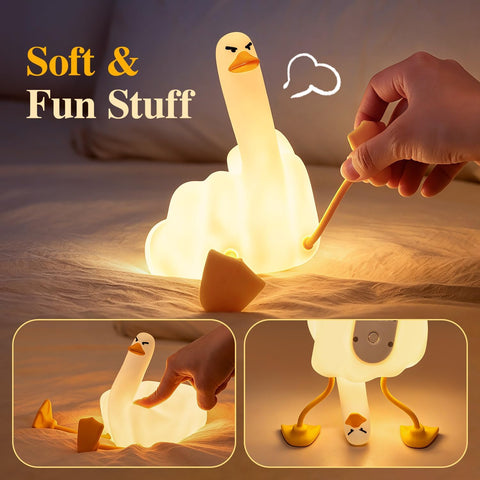 Cool Duck Squishy Lamp, Funny Gifts, 16 Colors Random Stuff, Touch+Recharge Night Light, Unique Cool Stuff, Gag Prank Weird Stuff, Birthday/ White Elephant Gifts for Men/Women/Teens/Girls/Boys/Kids