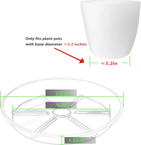 Plant Saucer Pot Tray 6 inch, 6 Packs Flower Planter Saucers and Drip Trays, Blue
