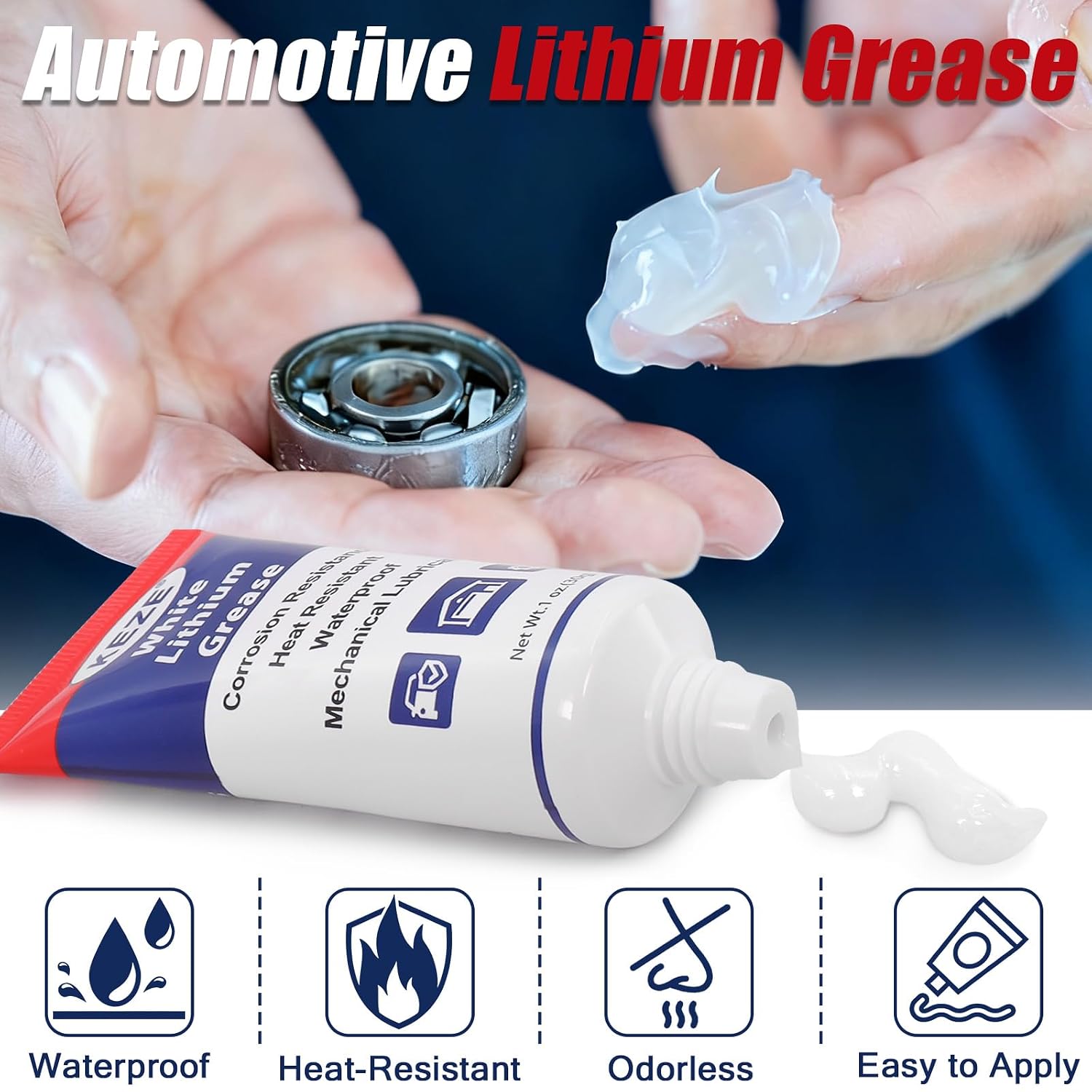 Keze White Lithium Grease Multi-Purpose Lubricant Car Door Grease Tube