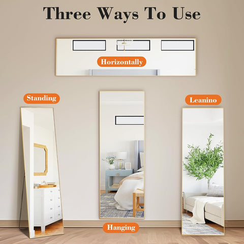 19"x58" Mirror Full Length, Upgraded Body Wall Mirrors