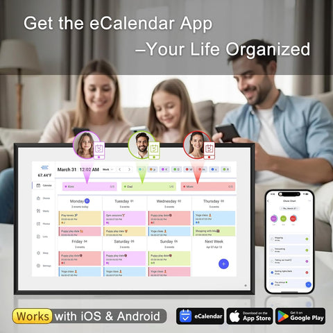 10.1" Smart Digital Calendar with Chore Chart & Touchscreen