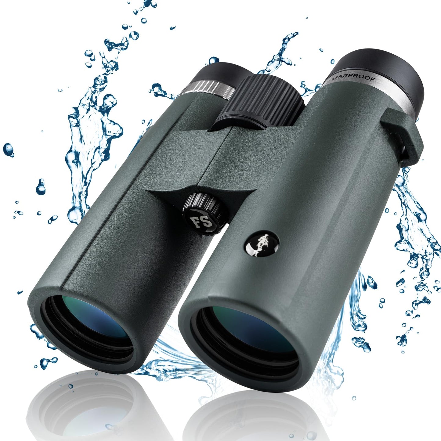 FREE SOLDIER 12×42 Binoculars for Adults and Kids - High Power Life Waterproof HD Compact Binoculars for Bird Watching Hunting Hiking Sightseeing Travel Concerts with BAK4 Prism FMC Lens, Green