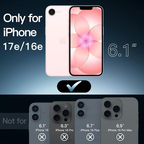 JETech Case for iPhone 17e/16e, Anti-Yellowing, Soft Pink