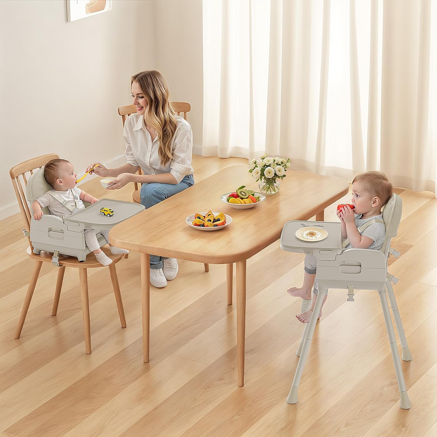 Obee Odee 3-in-1 Portable Baby High Chair for Babies and Toddlers (Beige)