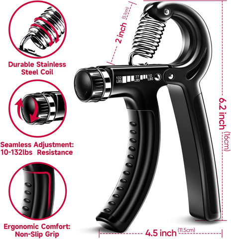 FitBeast Grip Strengthener Forearm Strengthener Hand Grips Strengthener Kit - 5 Pack Adjustable Resistance