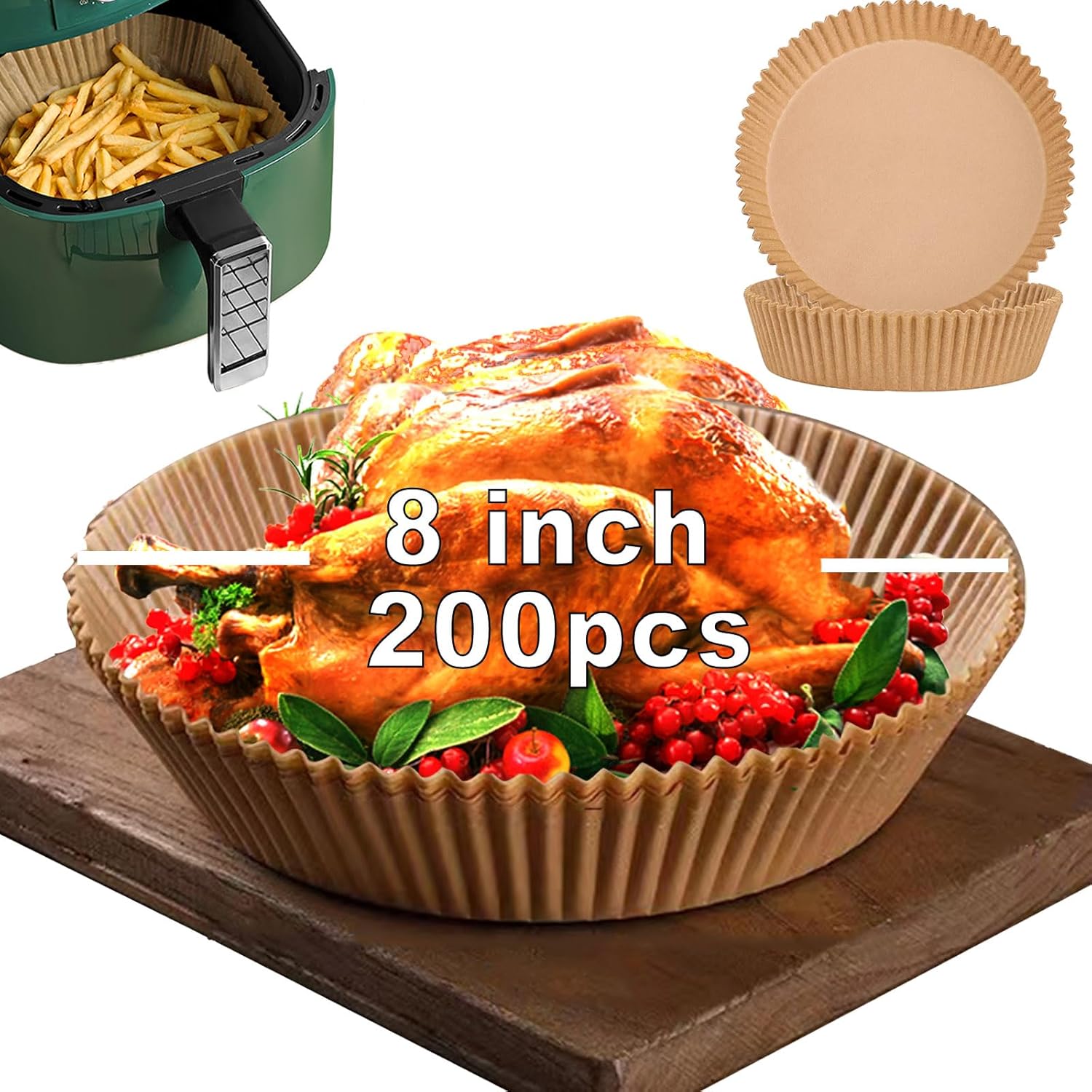 Air Fryer Liners Disposable for Ninja, 4 qt Air Fryer Liners Round 8 inch