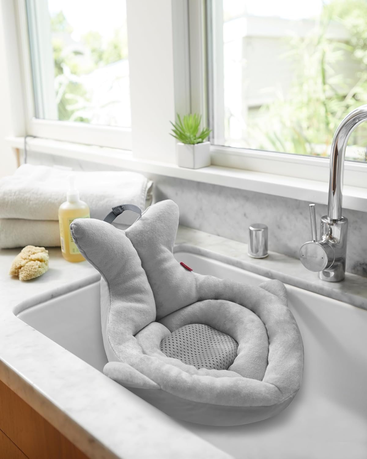 Skip Hop Soft Sink Baby Bath Tub,Moby,Grey,(Pack of 4)