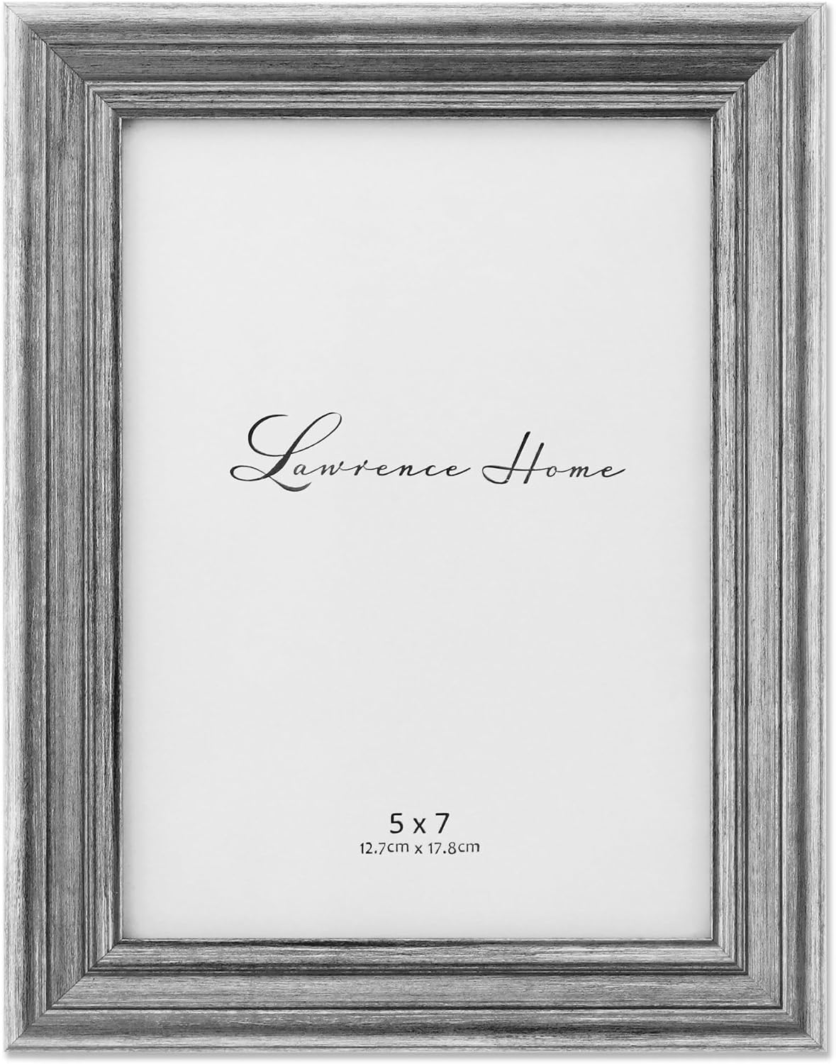 Lawrence Frames Sutter Burnished Picture Frame, Silver, 5x7