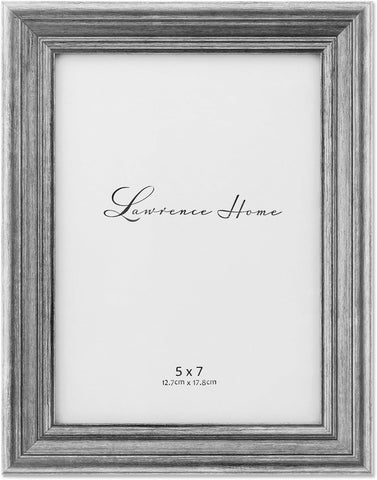 Lawrence Frames Sutter Burnished Picture Frame, Silver, 5x7