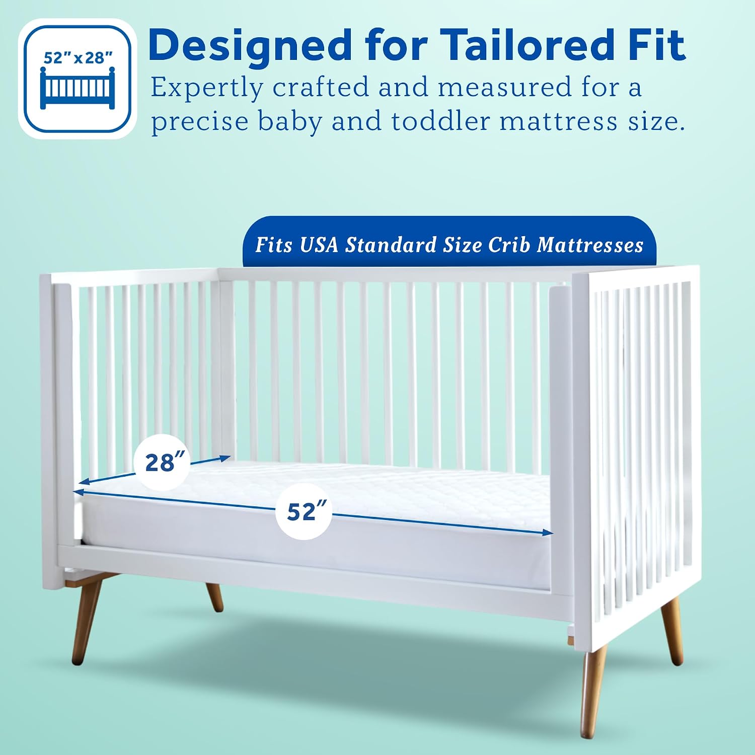 Sealy Baby Crib Mattress Protector - 2-PACK, Fitted Waterproof Infant Crib Mattress Pad and Toddler Bed Cover, Machine Washable and Easy to Clean, 52x28