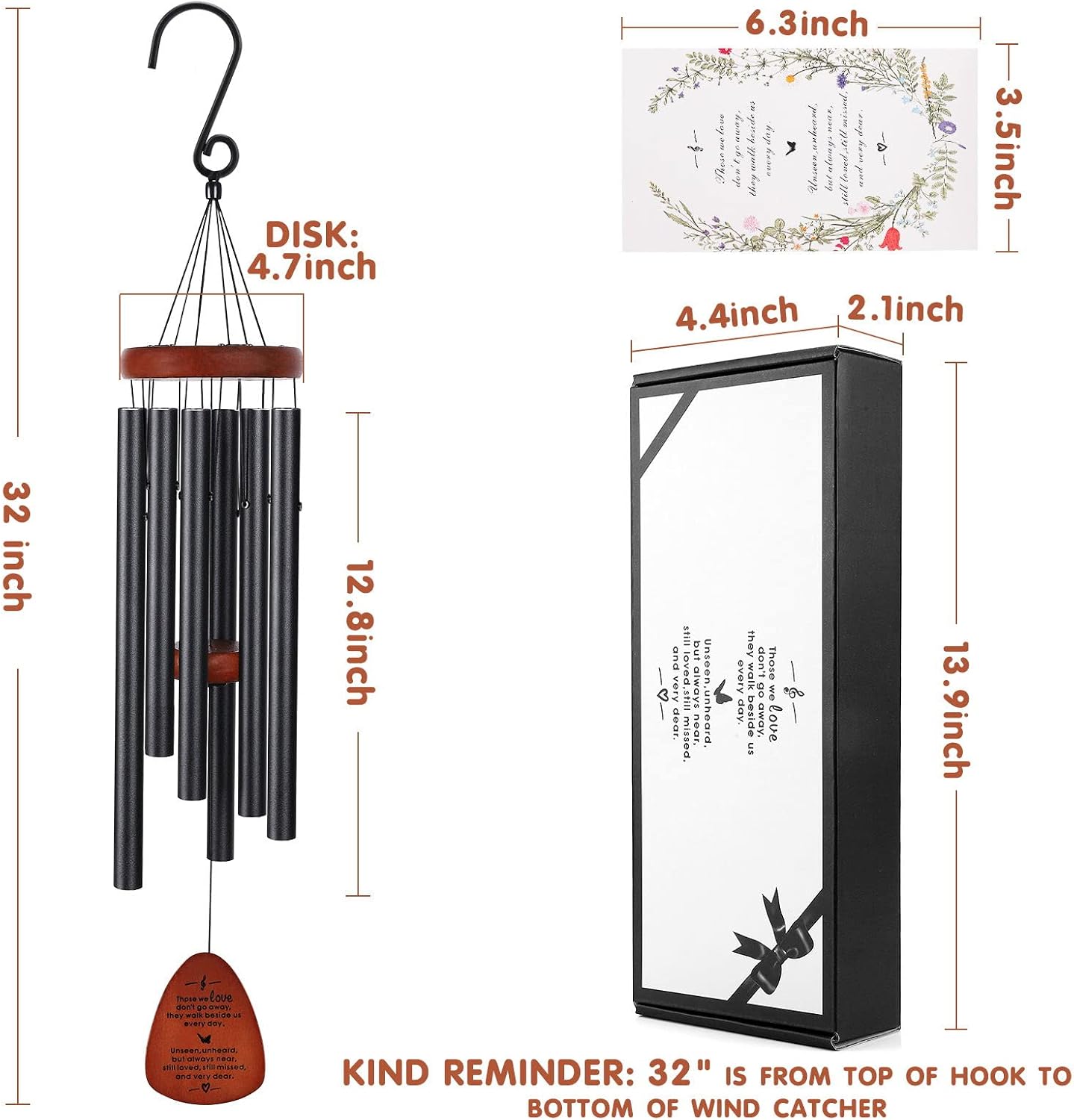 Memorial Wind Chimes, Sympathy Gift for Loss of Loved One, Outdoor Garden