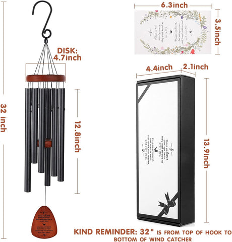 Memorial Wind Chimes, Sympathy Gift for Loss of Loved One, Outdoor Garden