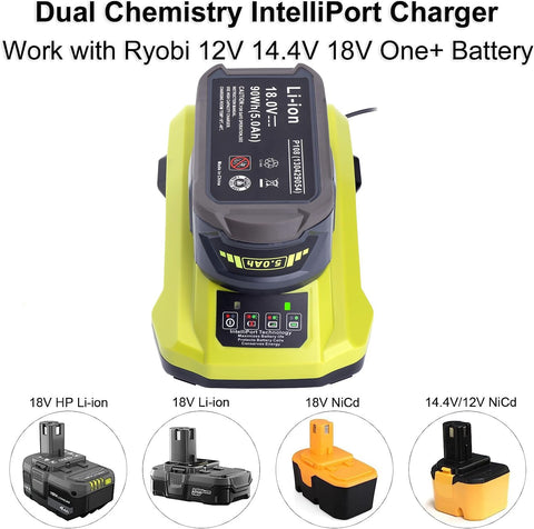 18-Volt P117 Rapid Charger Replace for Ryobi 12V-18V Battery One+ Lithium-Ion/NiCad/NiMh Battery P102 P108 P189 P197 P103 P105 P107 P190 P191 PBP002 PBP005