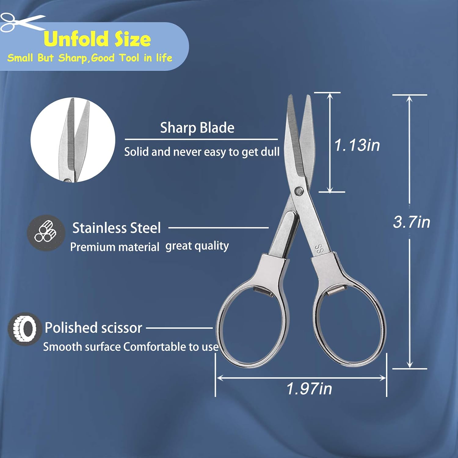 Friker Folding Scissors,Portable Telescopic Cutter Pocket Badge Scissors