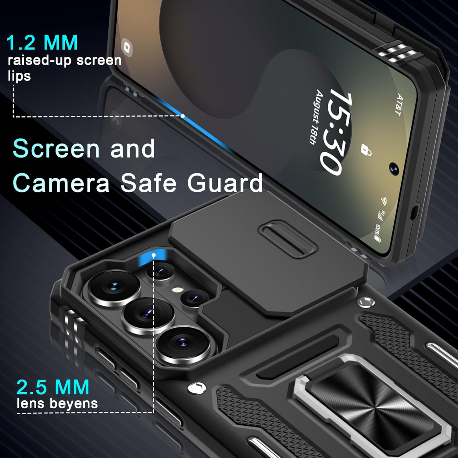 DEERLAMN for Samsung Galaxy S26 Ultra Case with Screen Protector, Black