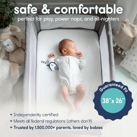 Hiccapop Playard Mattress Pad, Pack and Play Mattress with Carry Bag, 1.25"