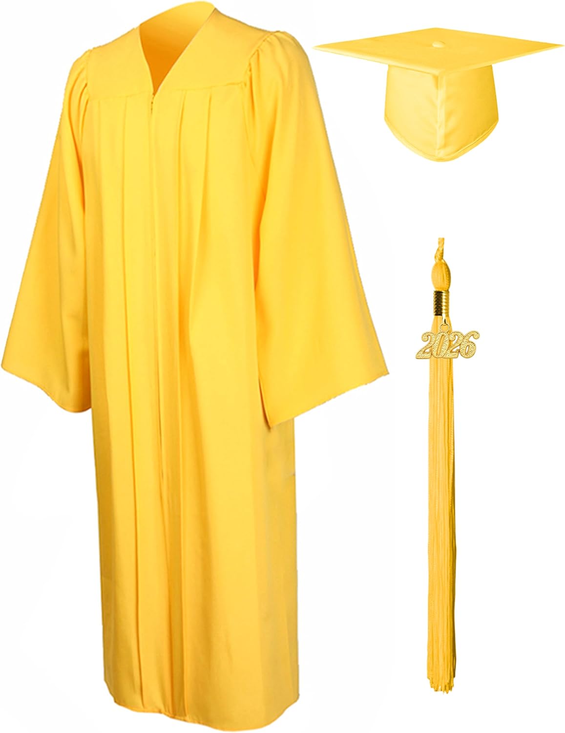 GraduationMall Matte Graduation Gown Cap Tassel Set 2026 for High School and Bachelor
